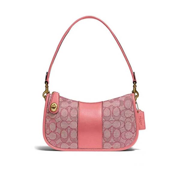Coach Swinger 經典緹花雙C Logo手提肩背包