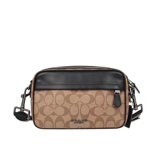 COACH 蔻馳 滿版C LOGO PVC 拼接相機包