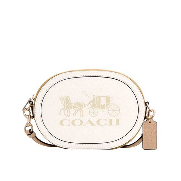 COACH 蔻馳 馬車壓印LOGO橢圓相機包