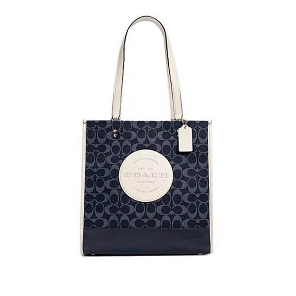 COACH Dempsey LOGO貼飾托特包