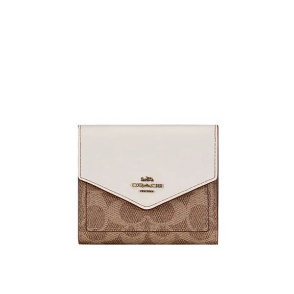 COACH 蔻馳 馬車LOGO防刮皮革三折信封短夾