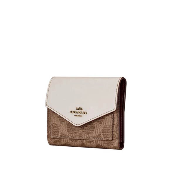 COACH 蔻馳 馬車LOGO防刮皮革三折信封短夾